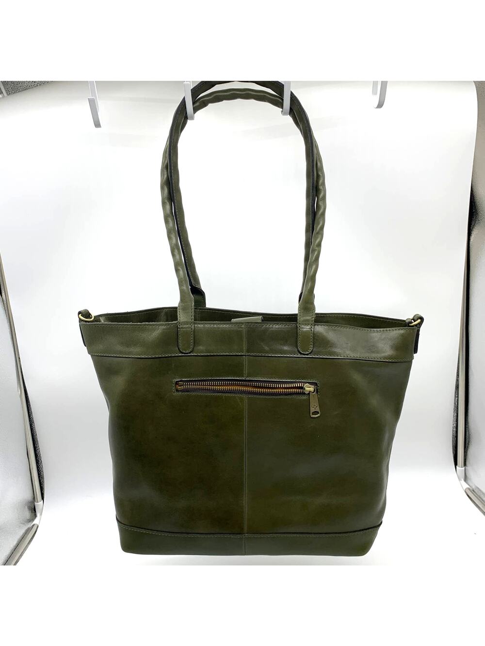 Patricia Nash Convertible Leather Mallory Tote Soft Olive Color Purse